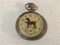 Antq New England Watch Co Pocket Watch w/a Horse