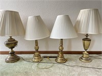 (4) Brass Lamps