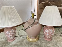 (3) Mauve Table Lamps