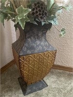 Metal Vase w/ Decretive Arrangement