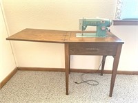 White Sewing Machine and Sewing Table