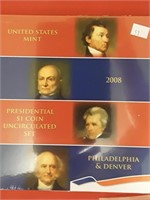 PRESIDENTIAL DOLLAR COIN SET OF 8 SEALED UNC 2008