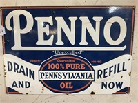 PENNO-PENNSYLVANI OIL REPRODUCTION ENAML SIGN