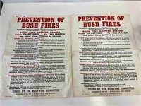 2X PREVENT BUSH FIRE POSTERS