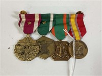 MOUNTED SET OF 4 US MEDALS