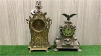 2 BRASS FRENCH STYLE CLOCKS