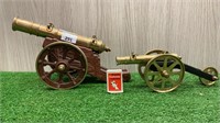 2X BRASS MODEL MILITARY CANNONS