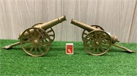 2X BRASS MODEL MILITARY CANNONS