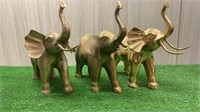 3X INDIAN BRASS ELEPHANT STATUES