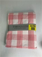 pink checker tablecloth
