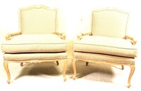 PAIR OF HICKORY MFG CO. FRENCH STYLE ARMCHAIRS