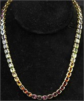 14kt. YELLOW GOLD MULTI-GEMSTONE NECKLACE