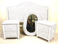 FIVE PIECE CANE BEDROOM SET