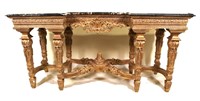 18th CENTURY STYLE MARBLE TOP CONSOLE TABLE
