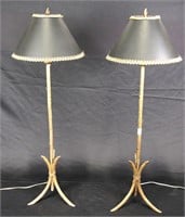 PAIR OF GILT METAL TWIG FORM BASE LAMPS