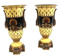 PAIR OF NEOCLASSICAL STYLE PORCELAIN URNS