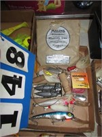 BOX LOT -- FISHING LURES, JIGS