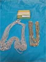 GOLD AND SILVER TONED NECKLACES - 1 MARKED GERMANY