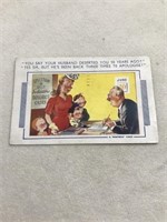 Postmark 1949 cartoon postcard you say your