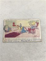 Postmark 1907 cartoon postcard were you ever a