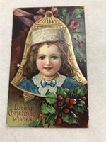 Postmarked 1910 loving Christmas wishes postcard