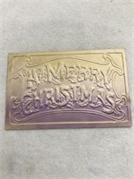 Postmark 1909 embossed merry Christmas postcard