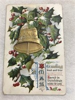 Postmark 1909 Christmas greetings postcard