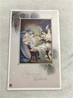 Christmas wishes Mary with Jesus and angels