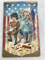 Postmark 1908 Fourth of July postcard