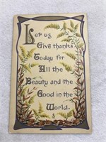 Thanksgiving postcard give thanks today for all