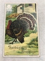 Postmark 1909 Thanksgiving greeting postcard