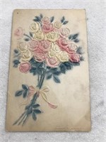 Embossed flower postcard