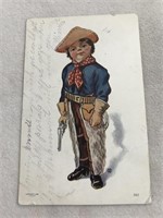 Postmarked 1903 little cowboy postcard