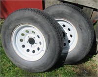 Good Trailer Tires on 5 Bolt Rims Size 225/75R15.