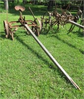 Horse Drawn Bean Puller on Steel Wheels.
