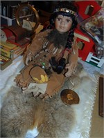 Rabbit Skin and Native American Doll Plus