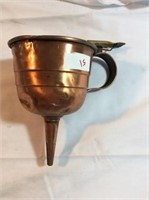 Antique brass and copper a funnel