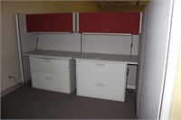 Two modular desk setups incl two lateral two drawe