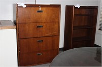 Four drawer upright wood locking file cabinet 36"