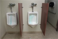 Men's restroom incl. two urinals, single stall, to