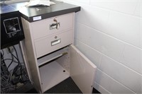 Diebold three drawer storage cabinet with Formica
