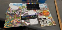 Adult coloring books and markers