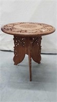 CARVED TEAK INDIAN SIDE TABLE