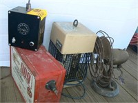 VINTAGE EMERSON FAN, ELECTRIC FENCE CHARGER, BUG