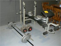 WEIGHT BENCH AND WEIGHTS SET