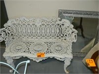 CAST IRON BENCH (SMALL PIECE MISSING), SILVER
