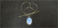 Vintage Sterling Silver Moon Stone Pendant