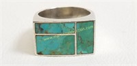 Sterling Silver And Turquoise Ring Size 8