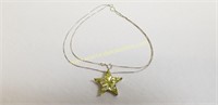 Sterling Silver And Tourmaline Star Pendant And