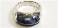 Sterling Silver Ring Blue/Purple Stone Size 7-1/2
